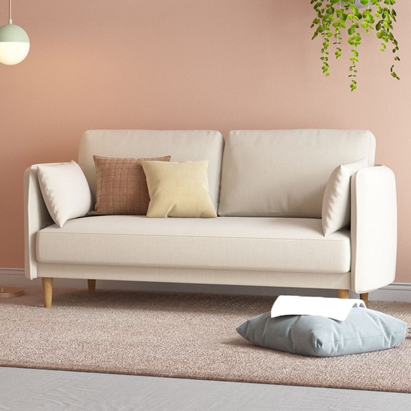 Linen Contemporary Standard Square Arm Sofa for Living Room, Apartment