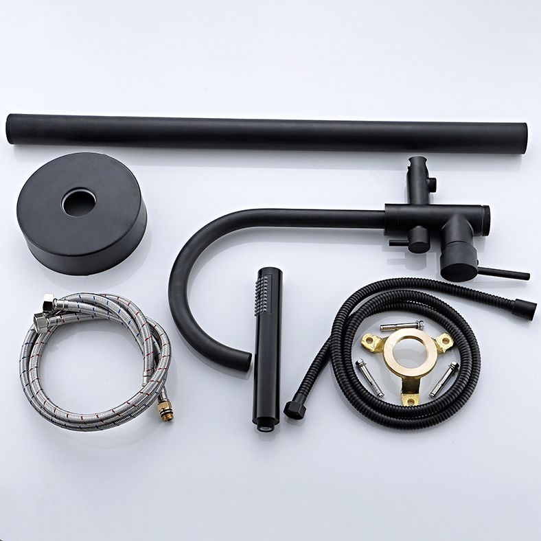 Floor Mounted Freestanding Tub Filler Metal Freestanding Tub Filler Trim with Spray Gun
