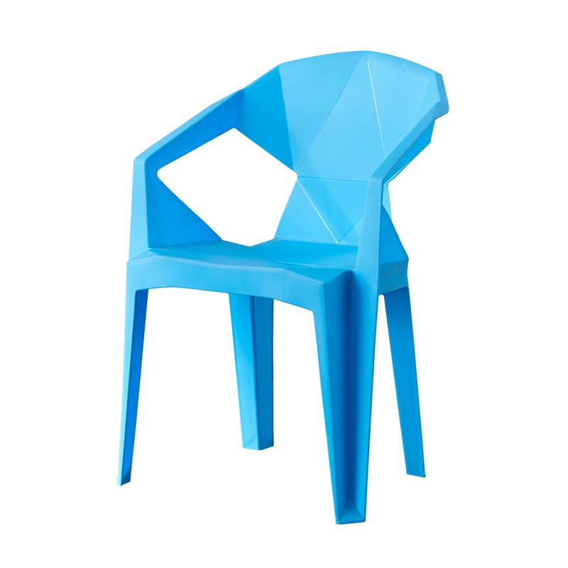 Chaises de salle à manger de style contemporain Chaises d'appoint avec accoudoirs en plastique pour cuisine (Ensemble de 4)