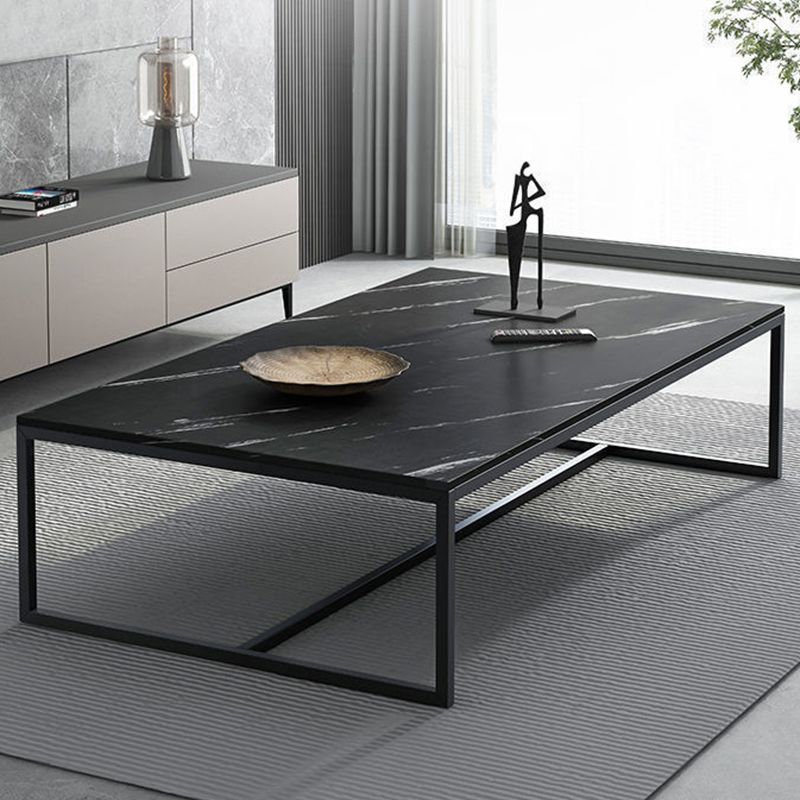 Trestle Type/frame Base Rectangular Slate Table Board Glam Style Coffee Table