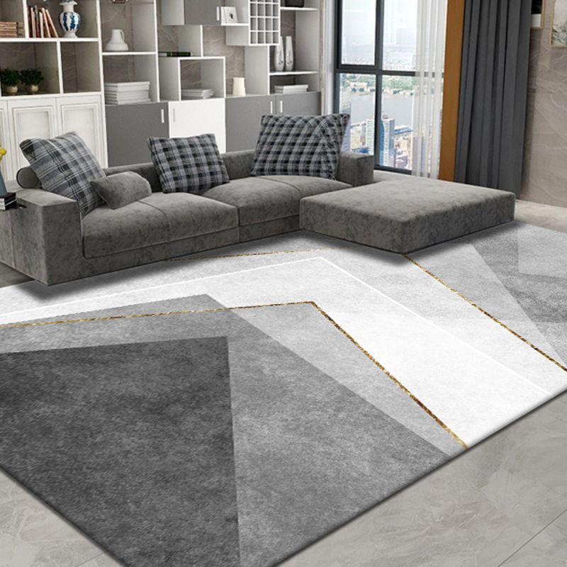 Donkergroene moderne tapijt polyester geometrie tapijt wasbaar tapijt voor woningdecoratie