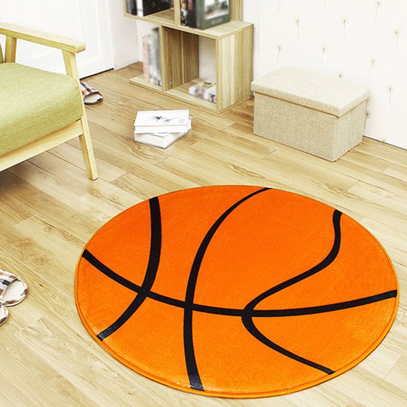 Fancy Modern Area Carpet Football Pattern Polyester Area Rug Non-Slip Backing Rug for Living Room