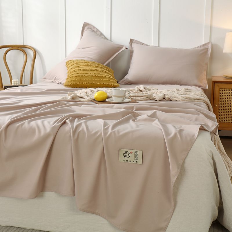 Bed Sheet Solid Color Breathable Skin-friendly Non-pilling Bed Sheet Set