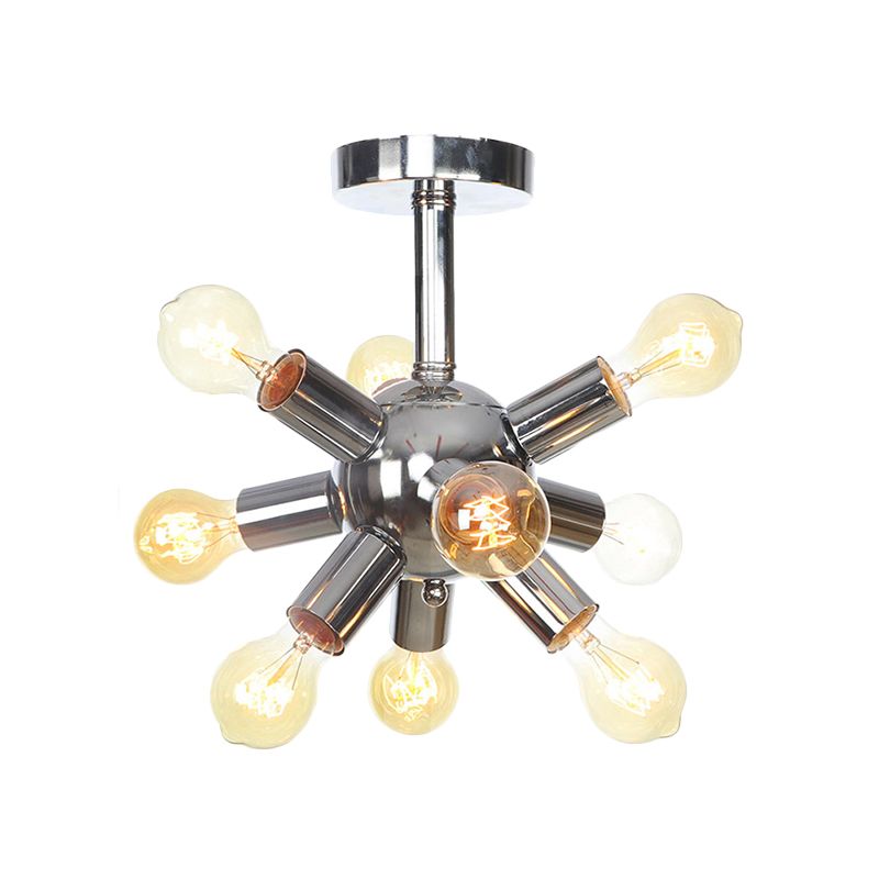 Chroom/gouden Sputnik semi-inbouw vintage ijzer 6/9/12 lichten restaurant verzonken plafondlamp armatuur
