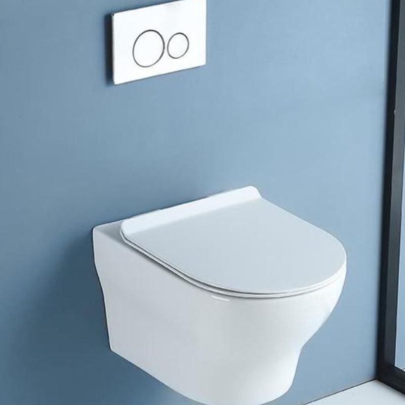 Modern White Flush Toilet Wall Hung Urine Toilet with Seat for Bathroom