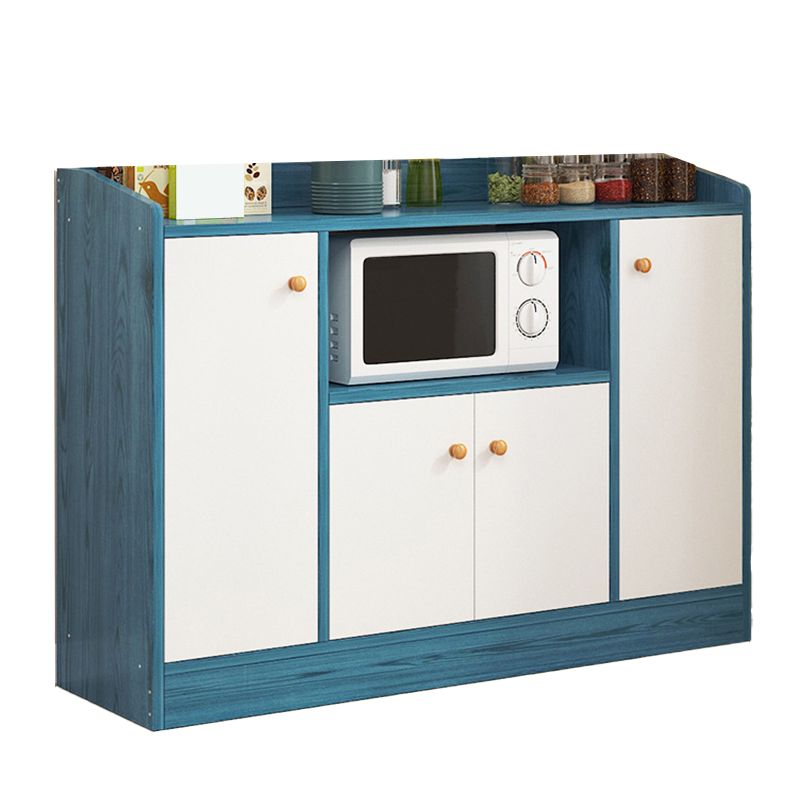 Modern Knobs Side Cabinet Rectangle Wood Storage Cabinet with Drawer