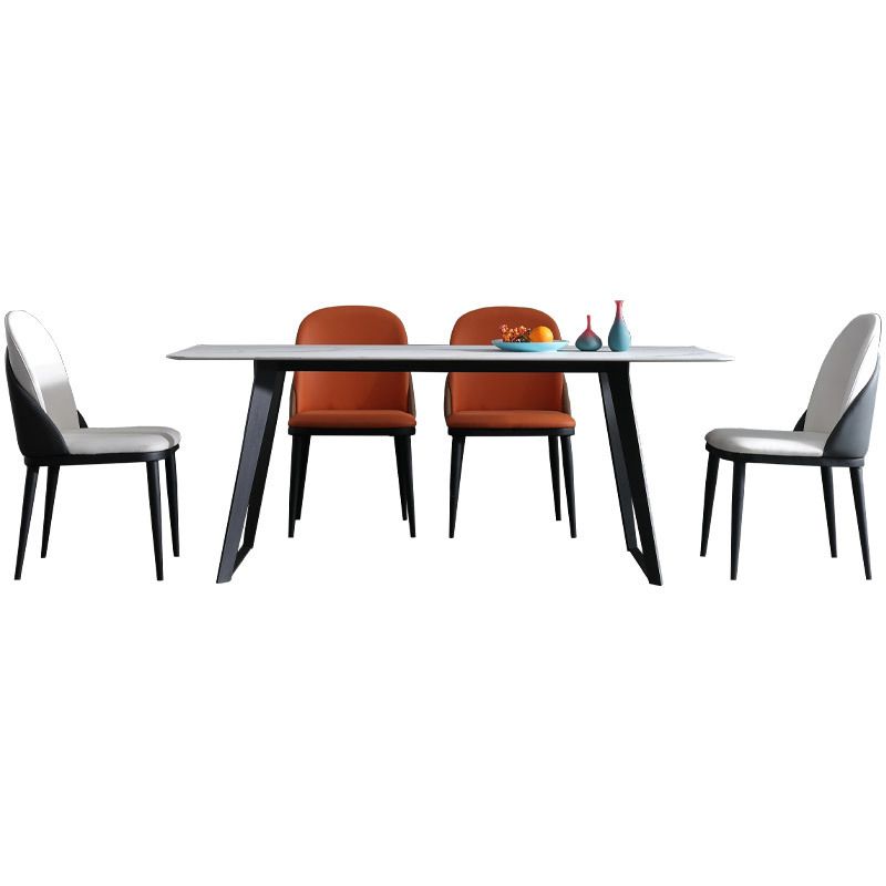 Modern Rectangle Stone Table Set 1/2/5/7 Pieces Dining Set for Home Use