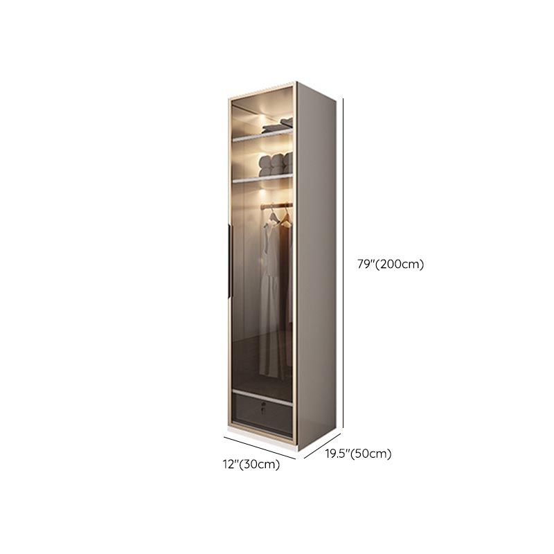 White Colour Wardrobe Armoire Contemporary Style Wooden Wardrobe Closet for Bedroom