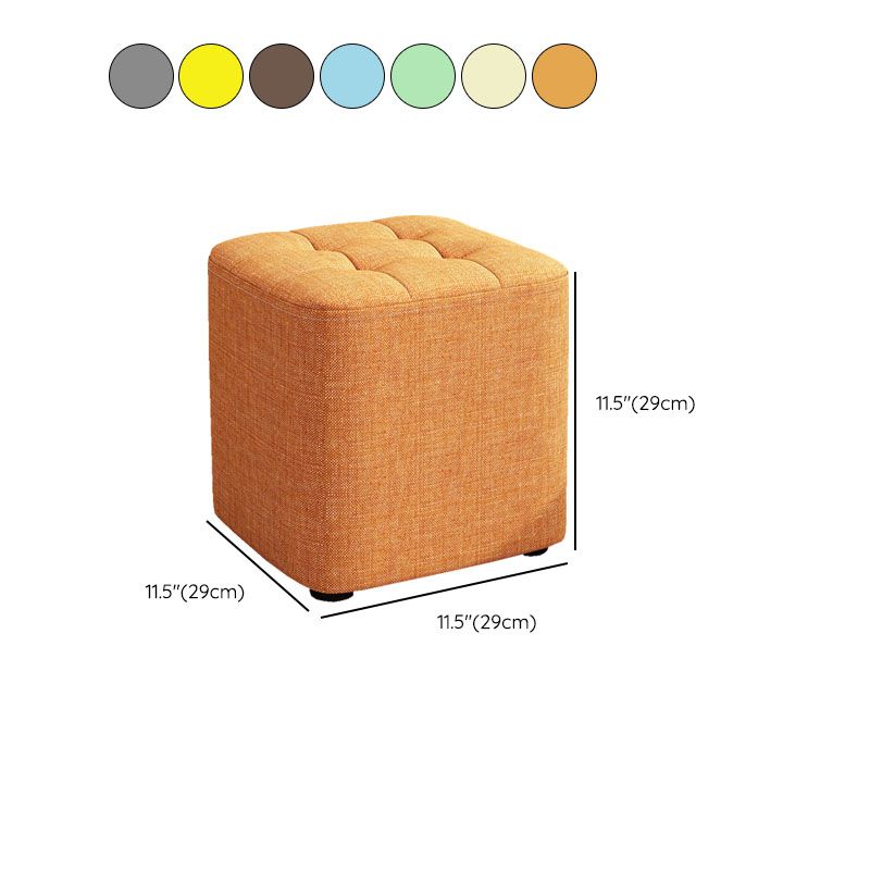Solid Color Fabric Standard Stool Modern Simple Square Upholstered Stool