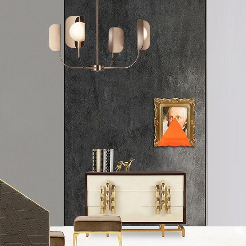 Postmodern Style Chandelier Light Metal Acrylic Pendant Light in Gold for Living Room