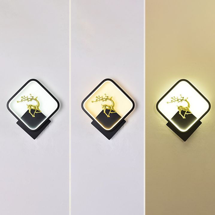 Kids Style Square Shape Wall Light Metal 1 Light Wall Mount Light