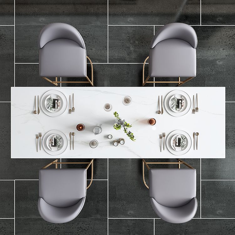 Glam Marble White Counter Height Table Rectangle Indoor Bistro Bar Table