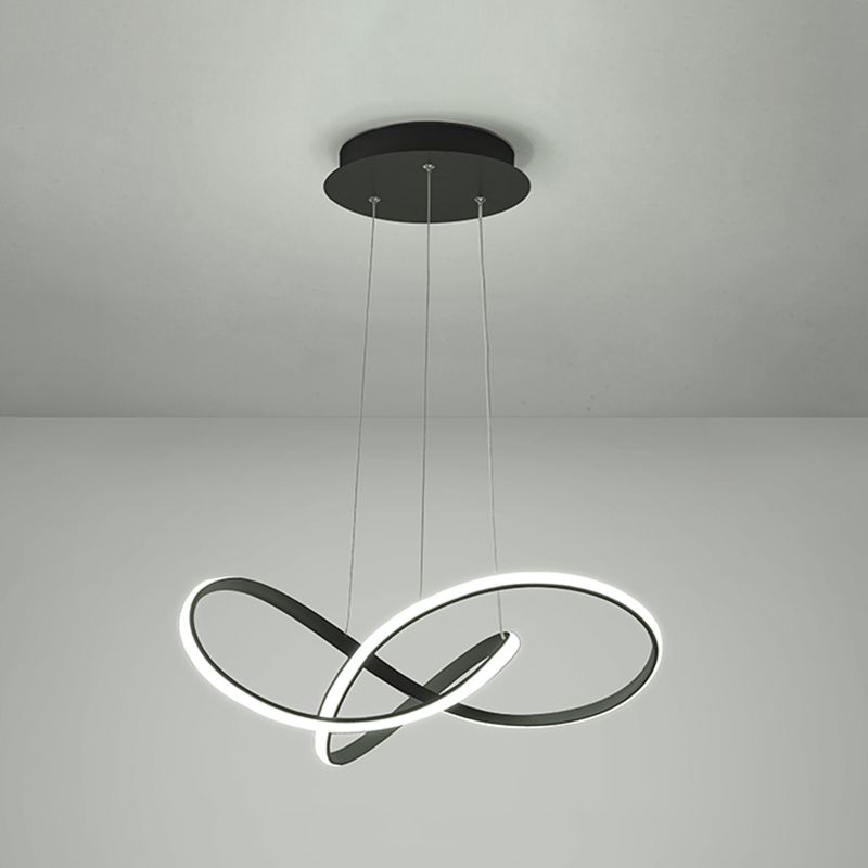 1-Light Metal Linear Chandelier Modern Hanging Pendant Light Fixture