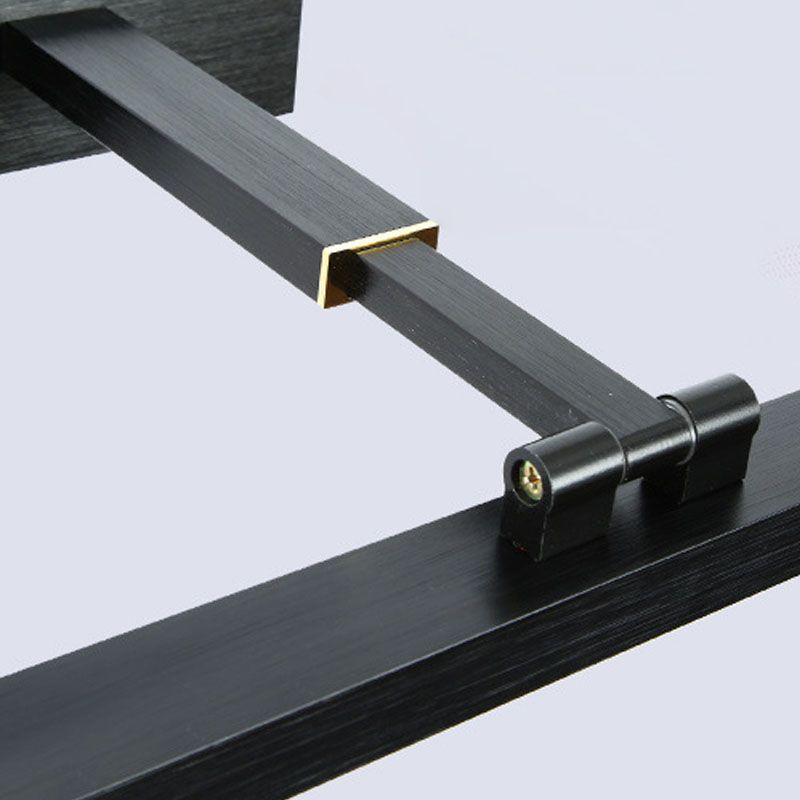 Metal Linear Shade Swing Arm Wall Light Modern 1 Head Wall Mount Fixture in Black