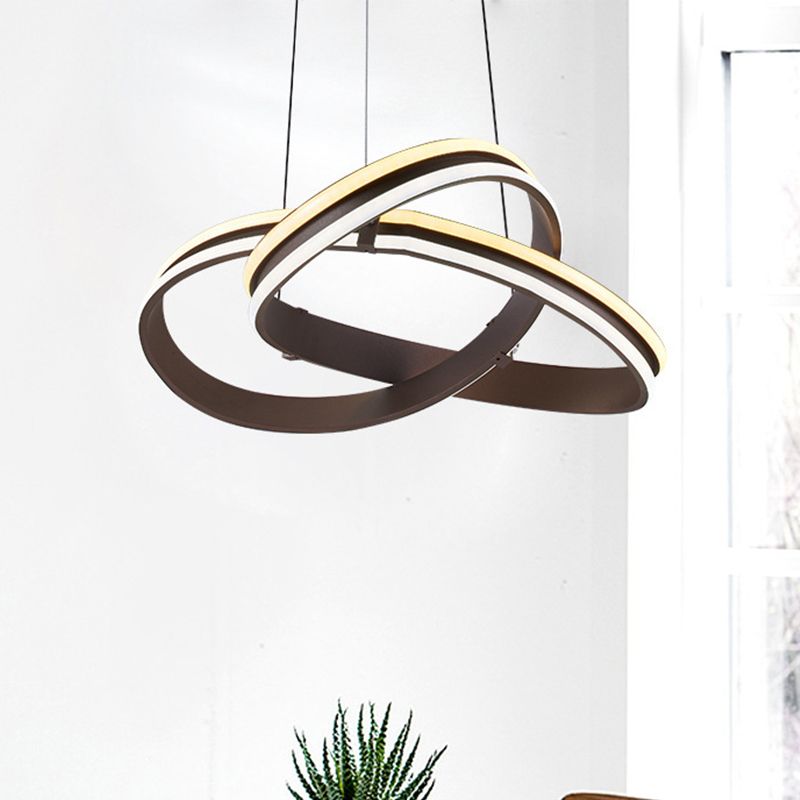 Café Curva sin costura Lámpara de lámpara de araña contemporáne