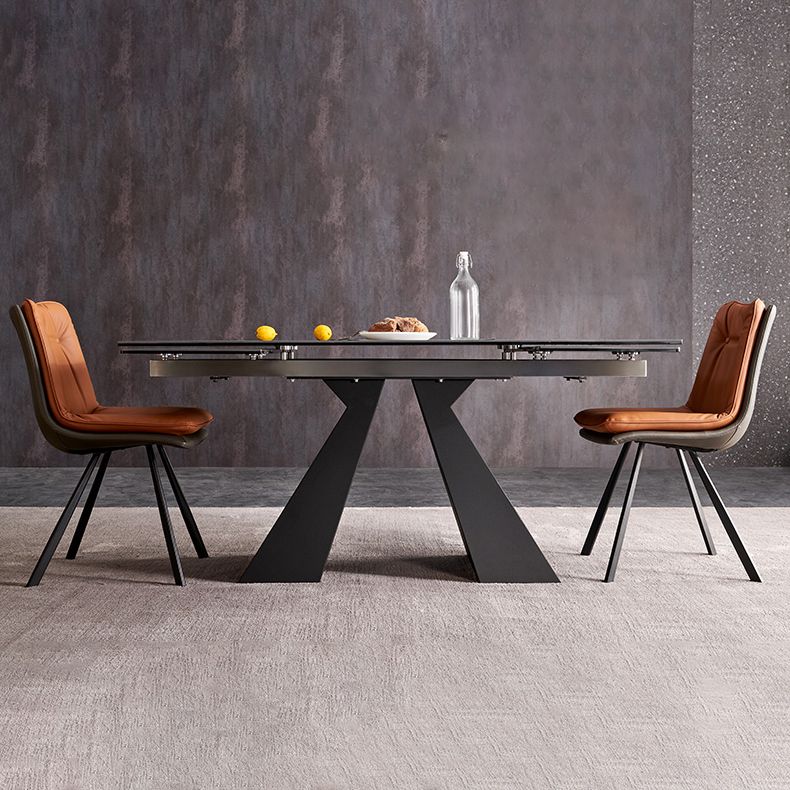 Modern Rectangle Sintered Stone Table Set 1/3/4/5 Pieces Dining Set