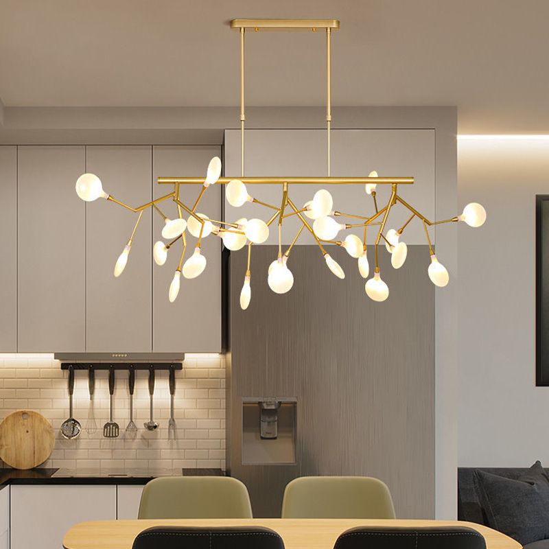 Metal Hanging Pendant Lights Living Room 27 Heads Creative Modern Island Lamps