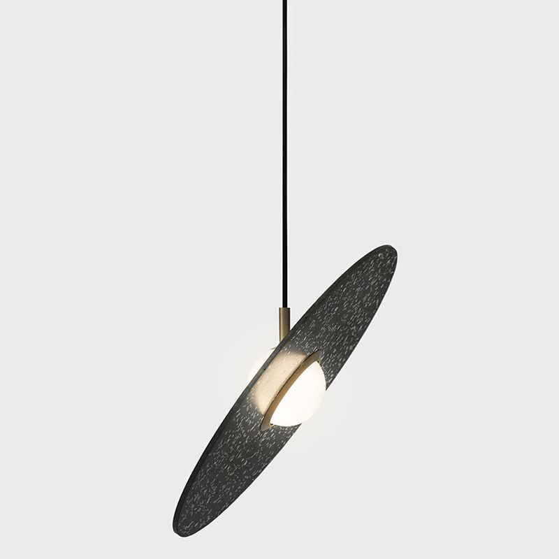Modern Style Pendant Lighting Fixture Circle Pendant Ceiling Light with Stone Shade