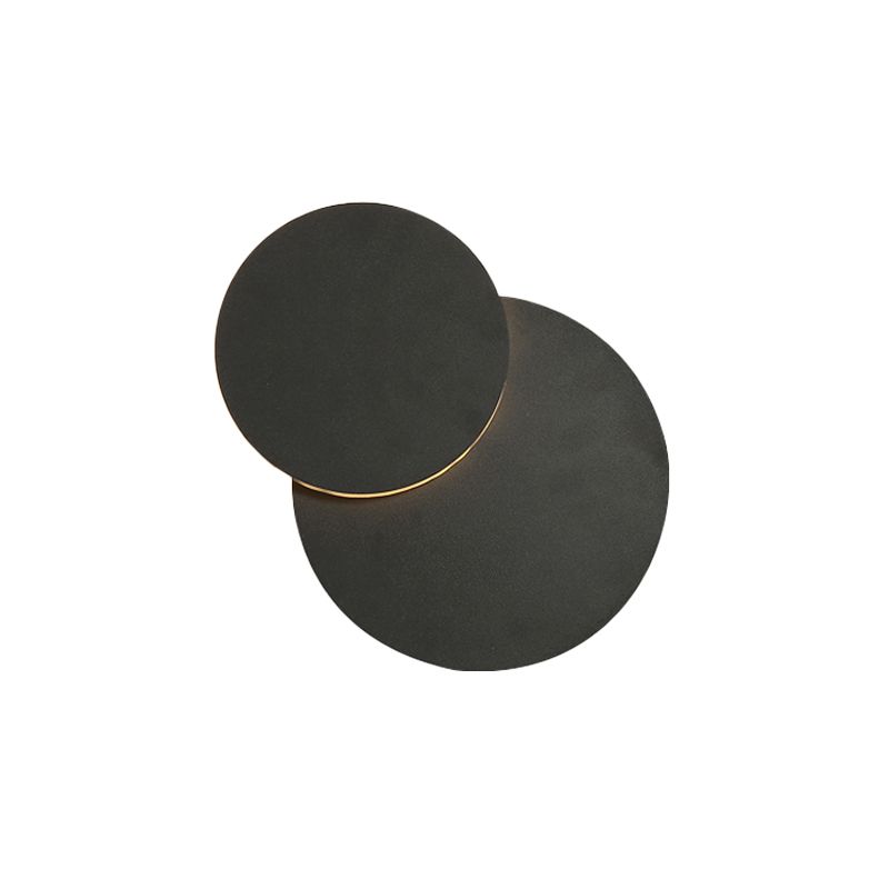 Turn-able Disk Flush Mount Wall Light Nordic Metal Black/White LED Sconce Lamp in Warm/White Light
