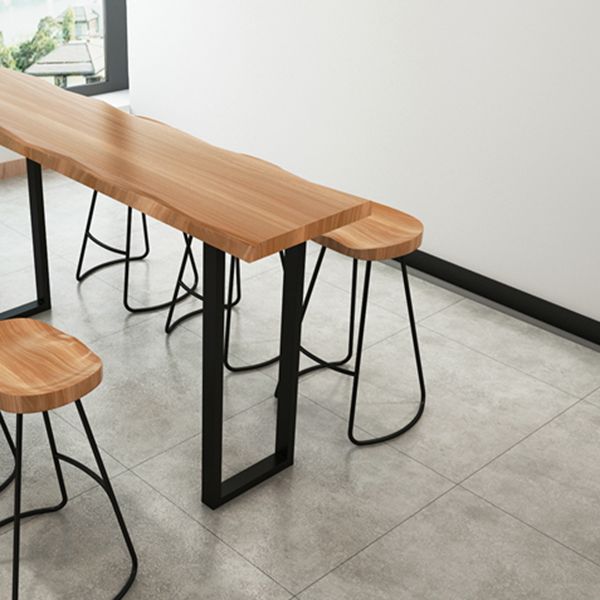 Industrial Style Rectangle Bar Table Solid Wood Bar-Height Bar Dining Table