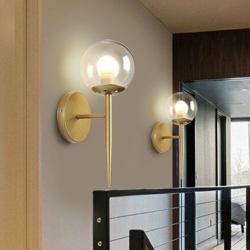 Torch Design Wand SCONCE Minimalistisch helder kogelglas enkele gang muurlamp