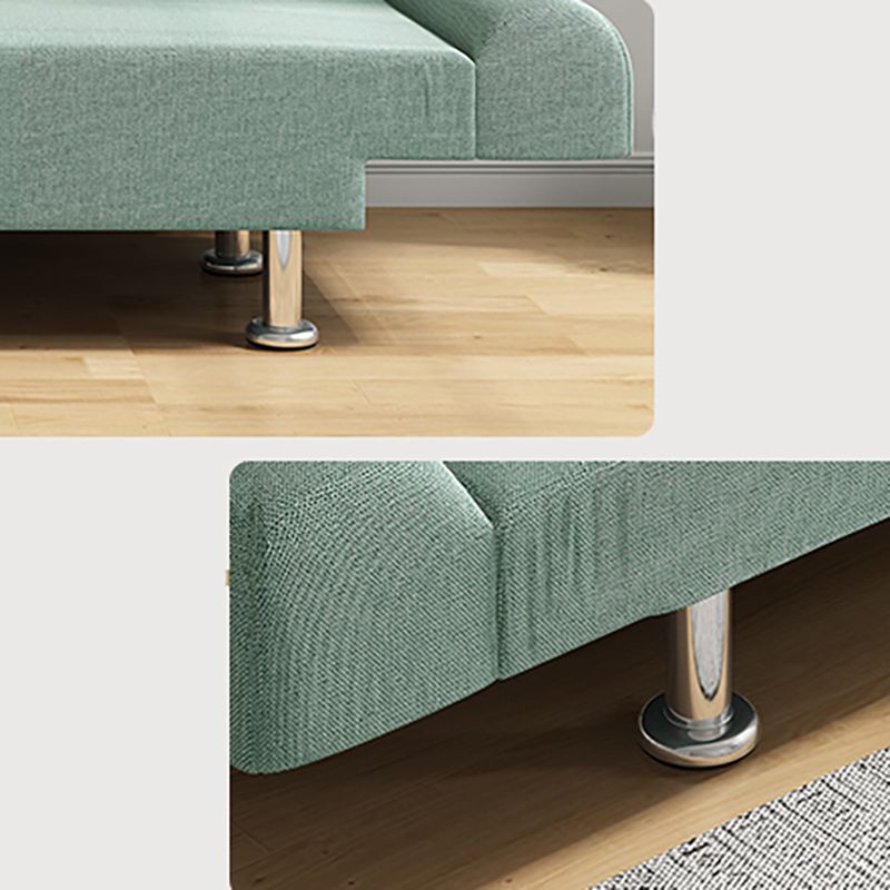 75"Modern Linen Recessed Arm Foldable Convertible Sleeper Sofa