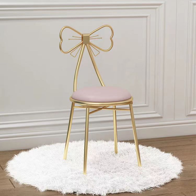 Glam Metal Dining Room Chairs Open Back Dining Side Chair for Restaurant Use