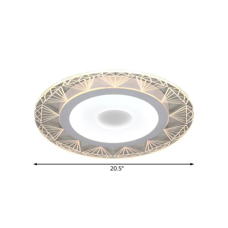 Ruitvormige plafondlamp modern acryl 8"/16,5"/20,5" brede LED woonkamer inbouwlamp in warm/wit licht