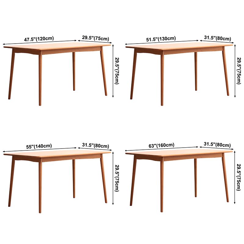 Table à manger en bois cerise moderne 4 jambes table en bois massif pour la maison