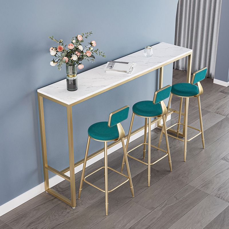 Modern Bar-height Table with Gold Base 41.3-inch Height Table Top Bar Table