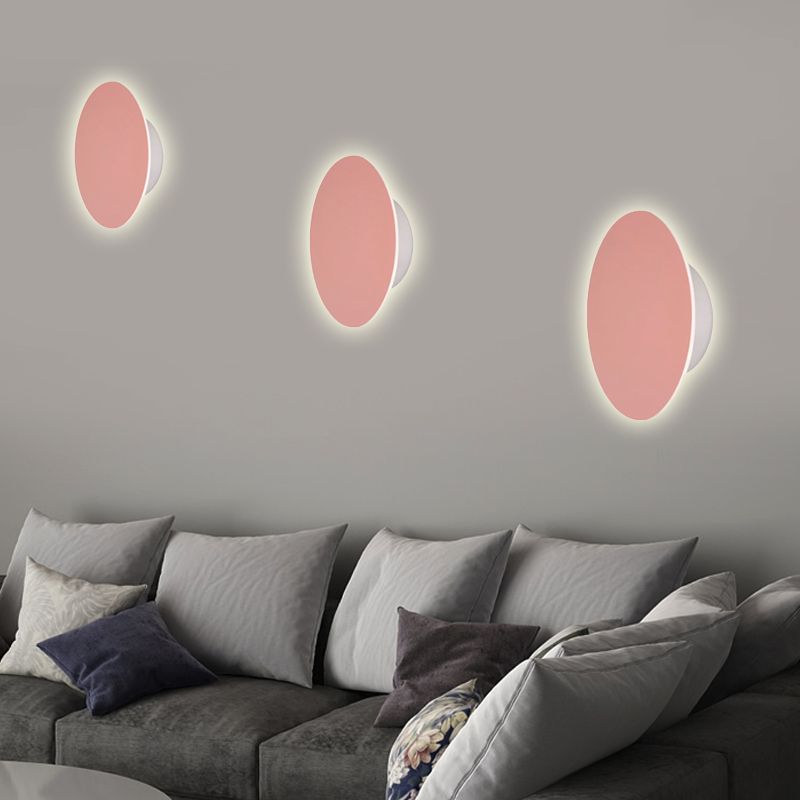 Noordse stijl macaron gekleurde muurlicht ronde metalen wand sconce voor trapfoyer