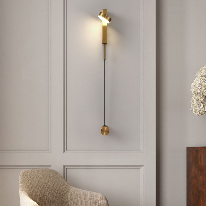 Round Shape Metal Wall Light Modern Style 1-Light Wall Light Sconce