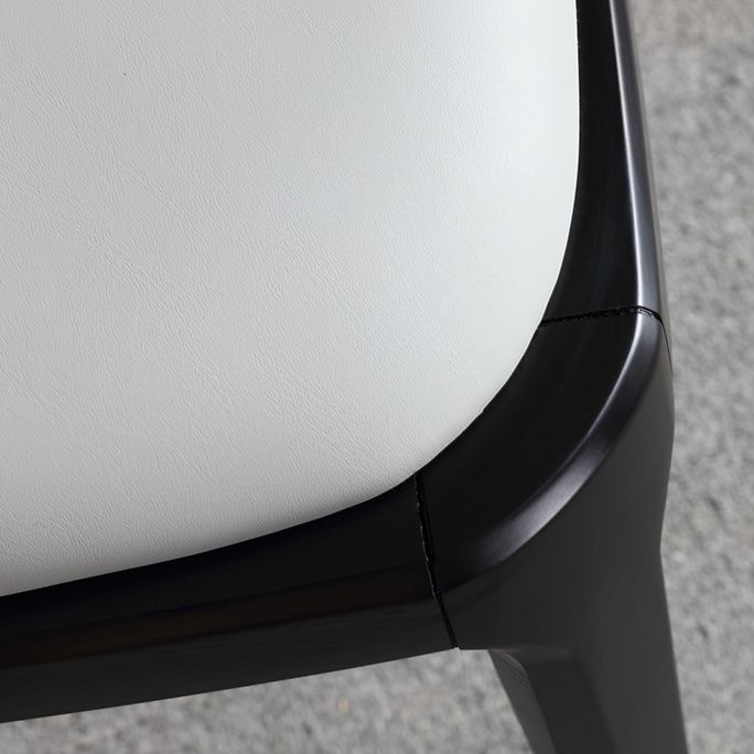 Chaise de salle à manger industrielle en bois, chaises sans accoudoirs en Faux cuir pour usage domestique