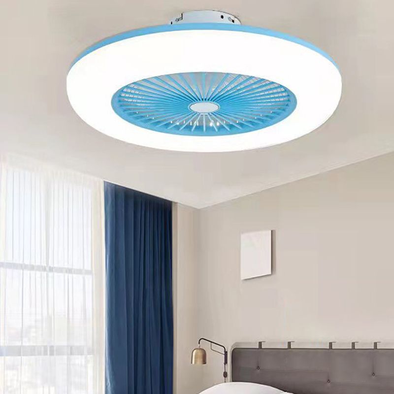 Metal Ceiling Fan Lamp Modern Style LED Ceiling Light for Bedroom