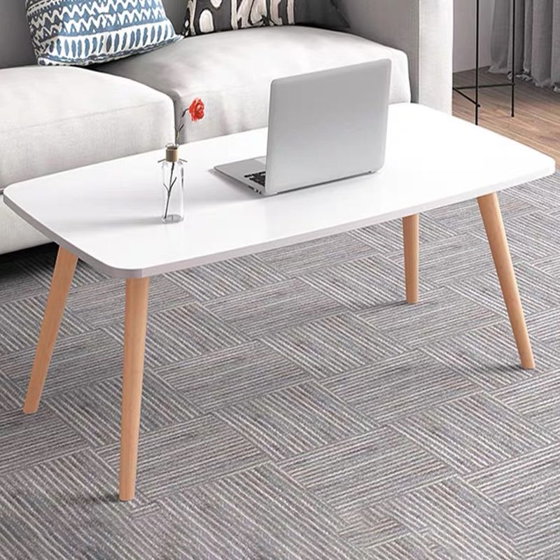 Rectangular Coffee Table with Artificial Wood/black/white Top on 4 Legs Cocktail Table