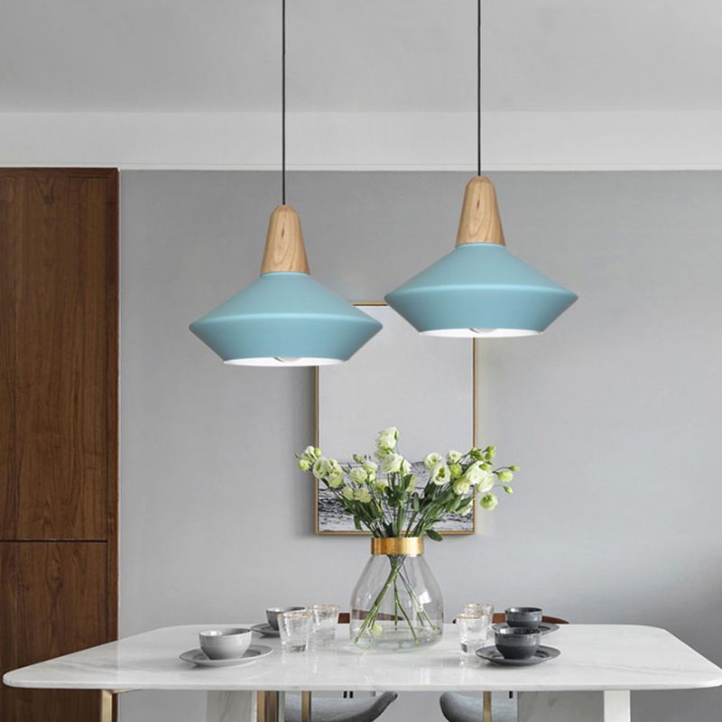 Metal Urn Pendant Light Modernist 1 Bulb Ceiling Suspension Lamp in Blue/Grey for Dining Room