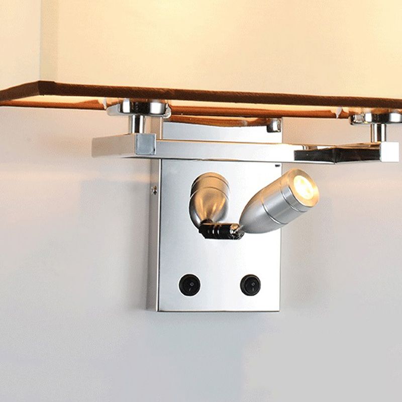 Fabric Geometric Wall Light Fixture Modern Wall Lighting for Bedroom