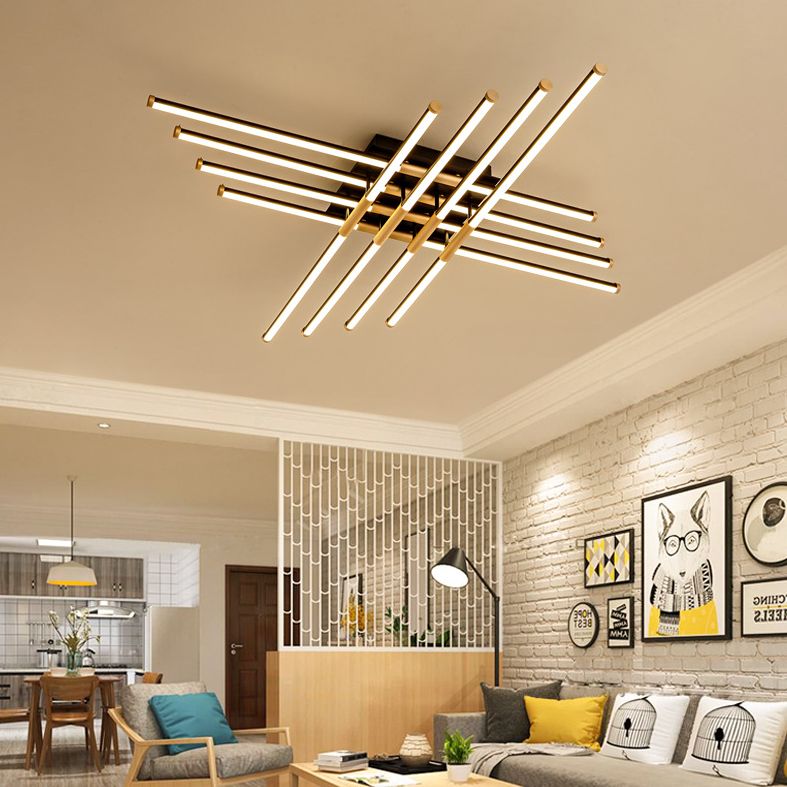 Bâtons noirs en or rince