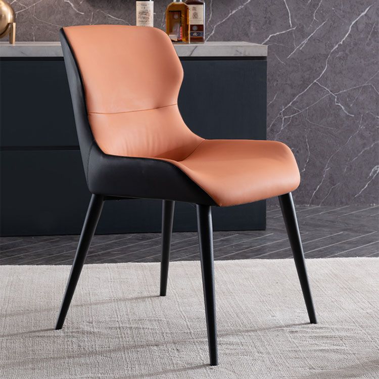 Sillas de comedor de cocina con brazo trasero de silla de metal de estilo moderno