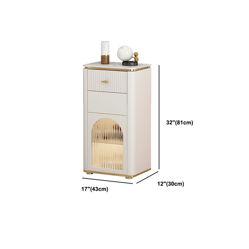 Vertical Modern Style Combo Dresser White Bedroom Storage Chest with Sensor Light