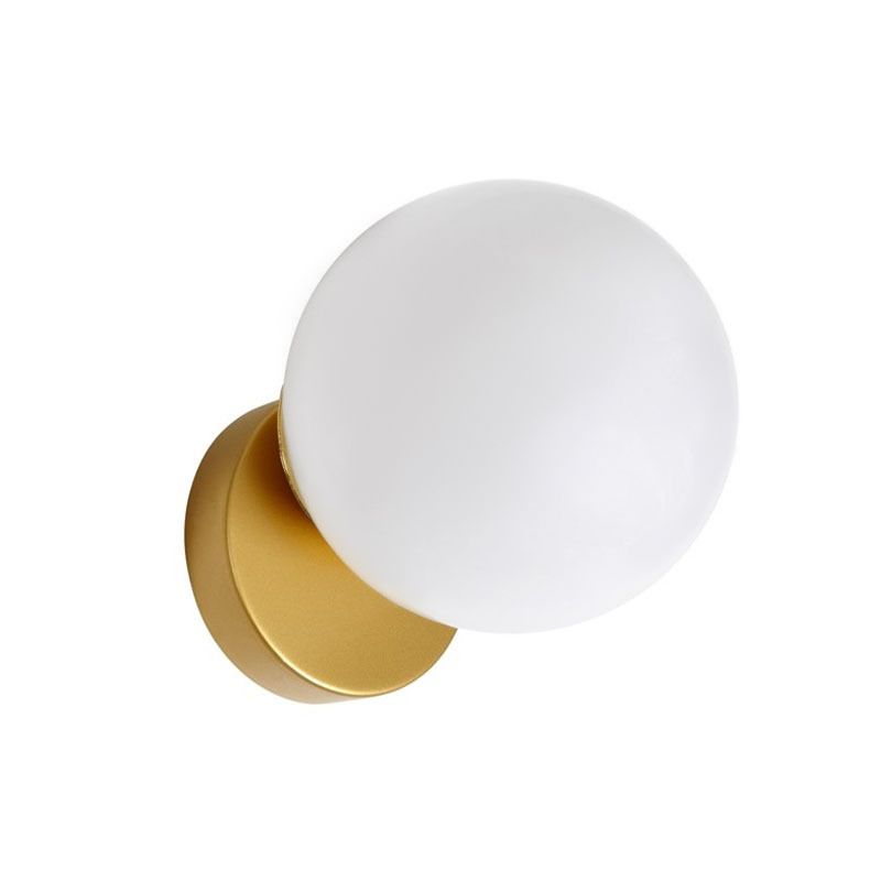 1-Light Round ShadeModern Simple Style Glass Wall Lighting Fixtures in Brass