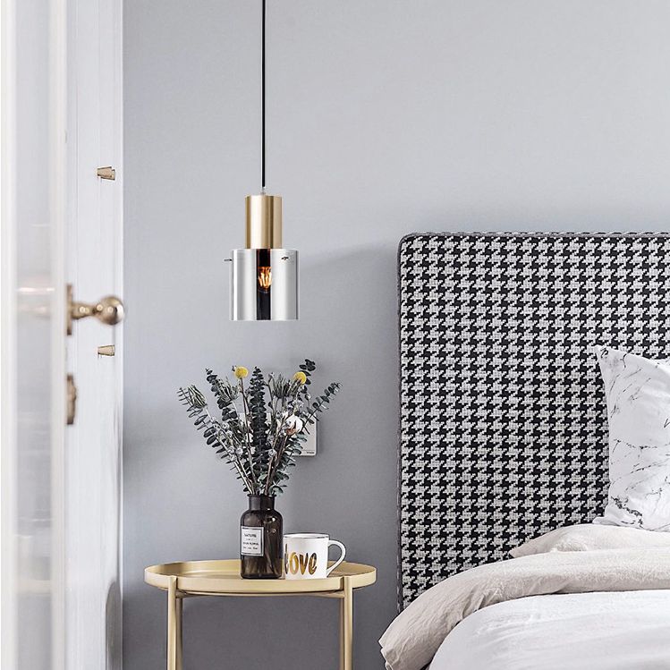 Metal Cylinder Pendant Light Nordic Modern Style Down Lighting for Living Room