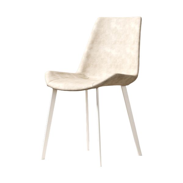 White Leg Contemporary Upholstered Armless Dining Room Chair for Home