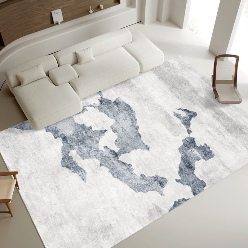 Light Gray Modern Rug Blended Graphic Rug Non-Slip Backing Rug for Home Decor