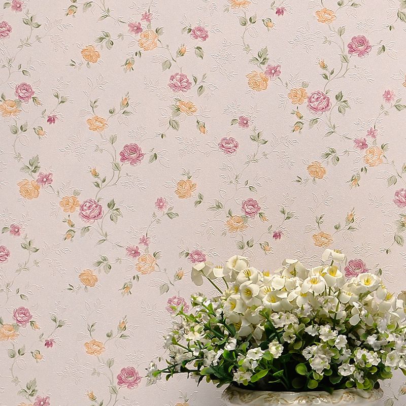 Multi-Colored Romantic Countryside Wallpaper with Dense Flower Design, Non-Pasted, 57.1 sq ft.