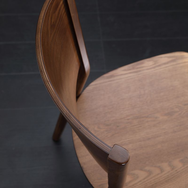 Chaise de salle à manger en bois de cuisine moderne, chaise sans bras latérale à dossier ouvert