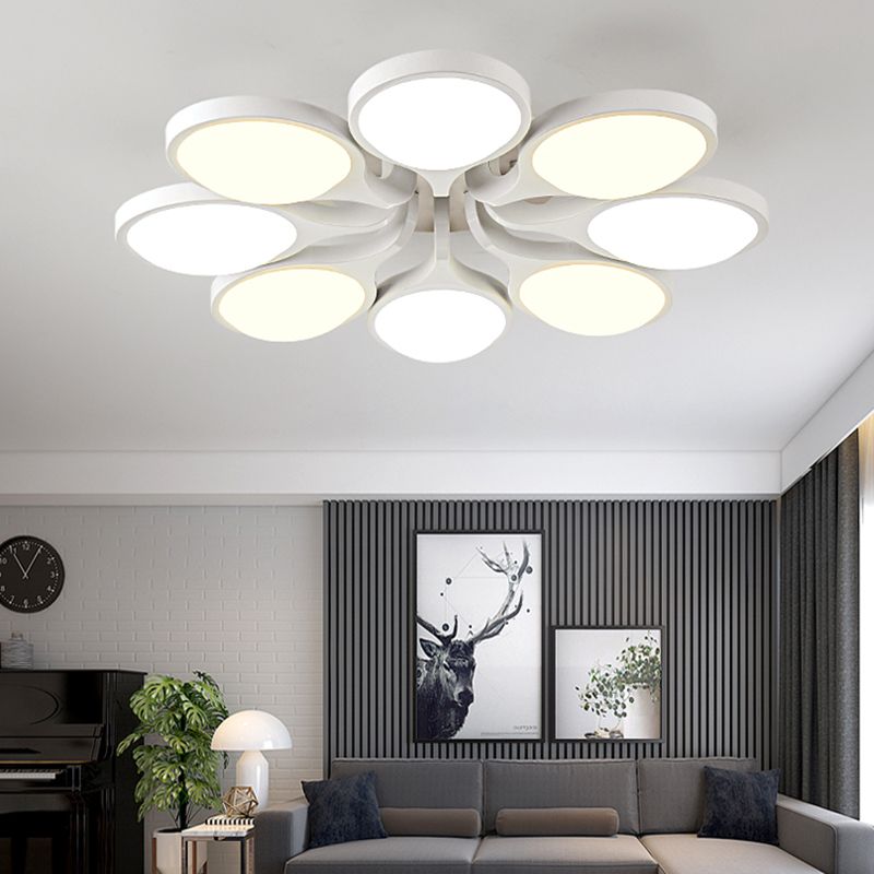 Minimalism Modern Sputnik Ceiling Lamp  Acrylic Shade Flush Mount Light for Sitting Room