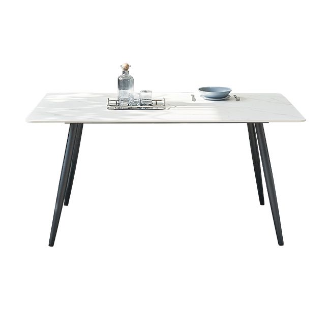 Mesa de comedor de rectángulo industrial de metal mesa de piedra sinterizada para comedor