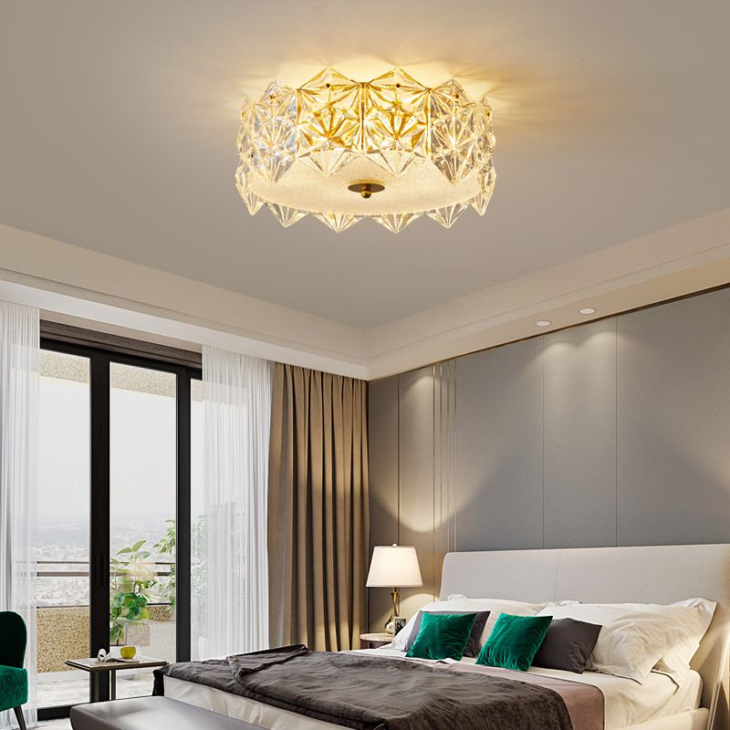 Lustre de salon en cristal encastré transparent moderne