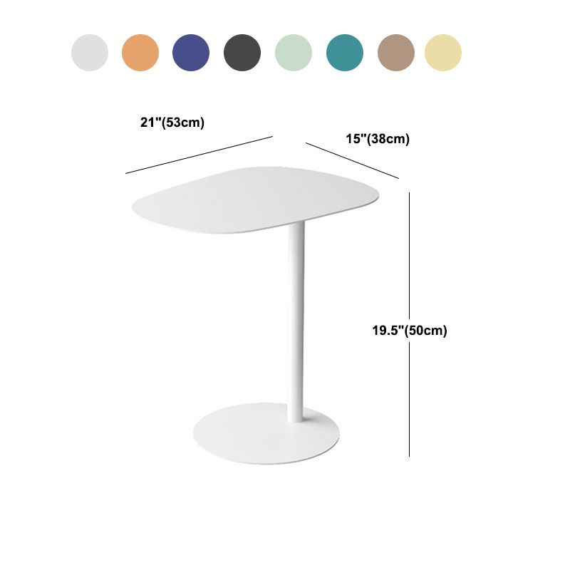 Pedestal Iron Side End Table Mid-Century Rectangular Side Table